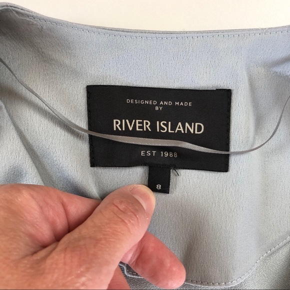 River Island Long Open Front Gray Silver Duster - Picture 8 of 14